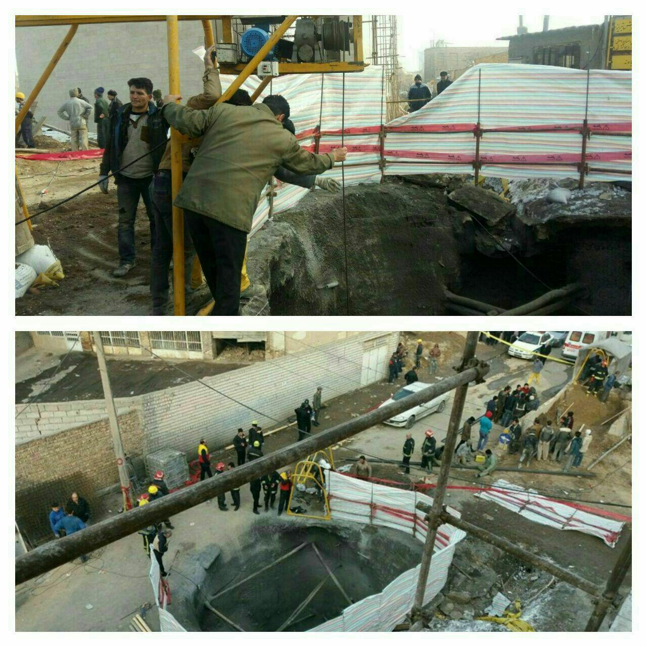 ریزش آوار در خیابان خاقانی تبریز/سه نفر جان باختند(عکس)