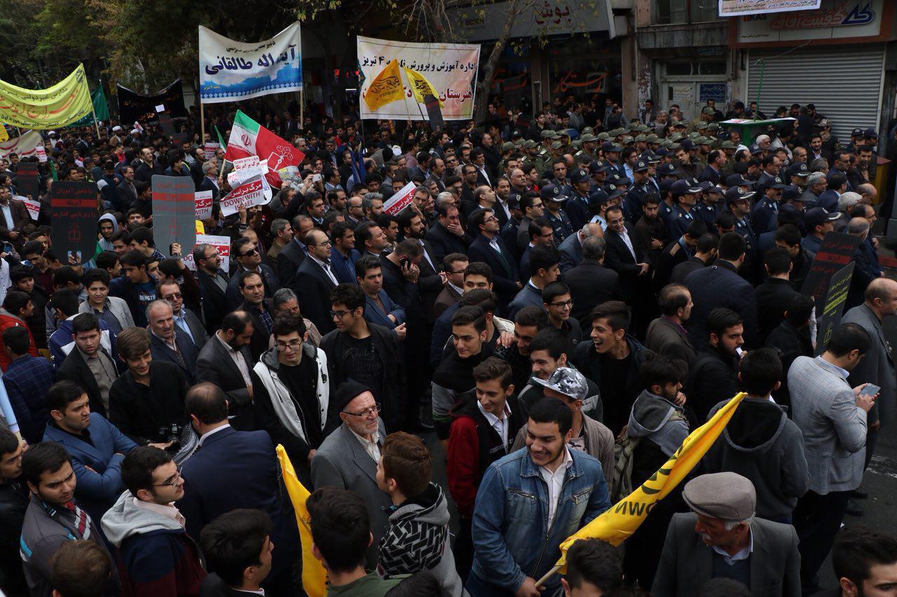 حضور پرشور مردم تبریز در راهپیمایی ۱۳ آبان /عکس