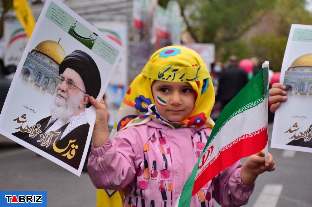 تصاویر/ حضور پرشکوه مردم تبریز در راهپیمایی روز قدس